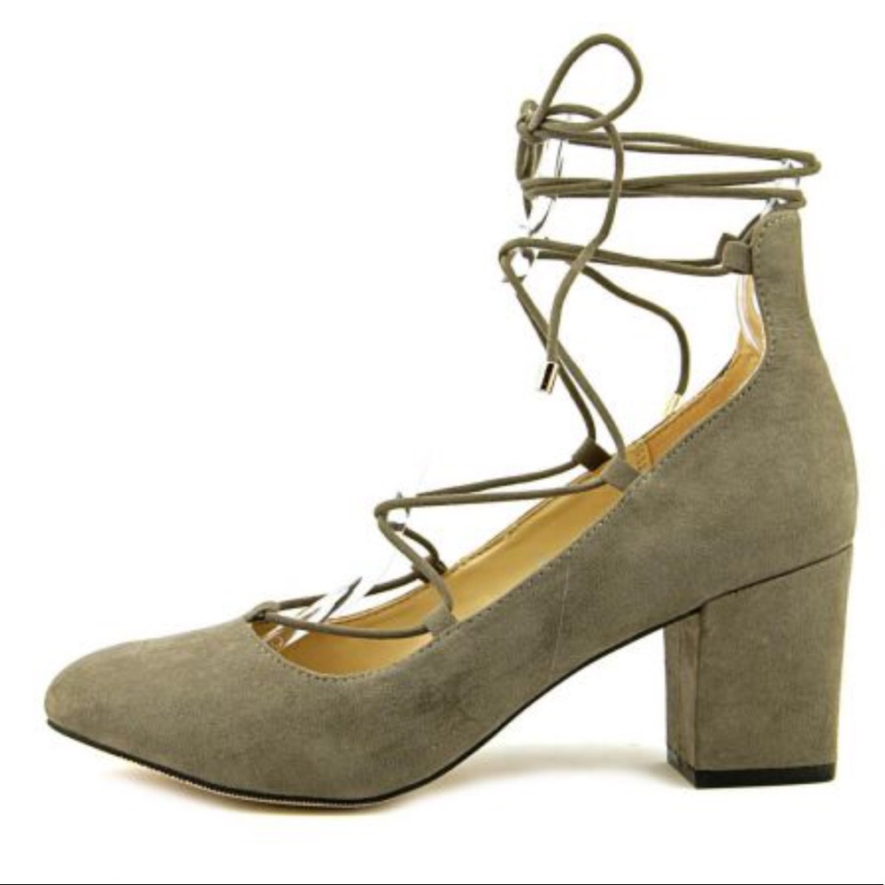 Athena Alexander Faux Gray Strappy Heels